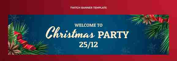 Free vector watercolor christmas twitch banner