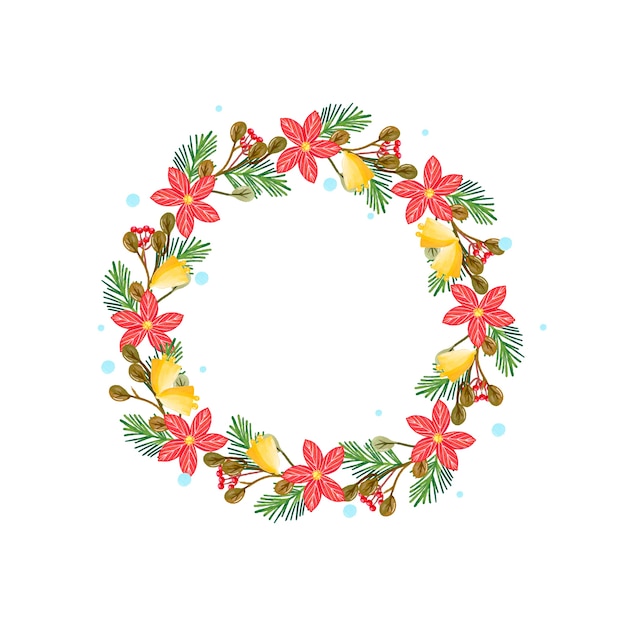 Watercolor christmas wreath concept