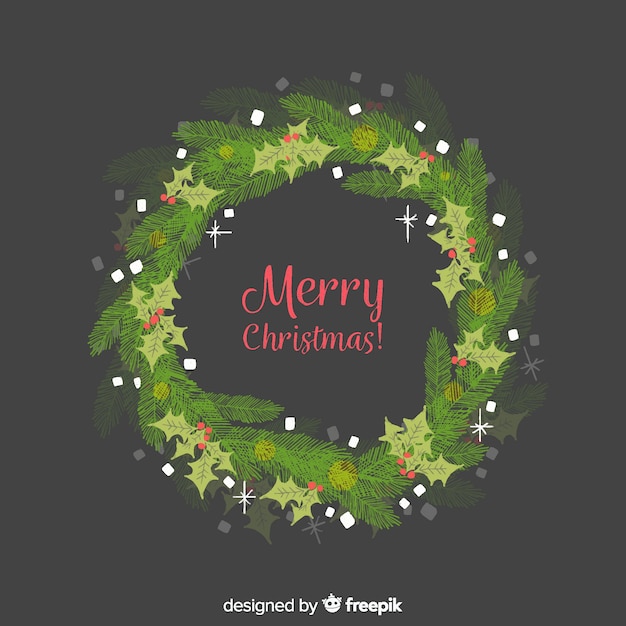 Watercolor christmas wreath 