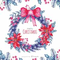 Free vector watercolor christmas wreath