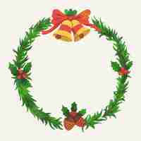 Free vector watercolor christmas wreath