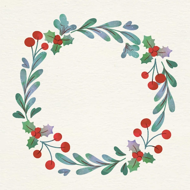 Watercolor christmas wreath