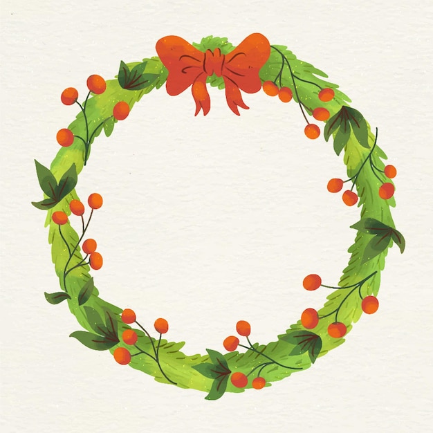 Watercolor christmas wreath