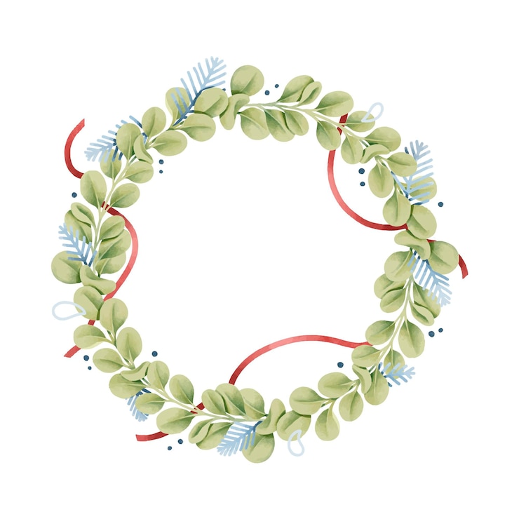 Free Vector watercolor christmas wreath