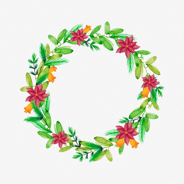 Free vector watercolor christmas wreath