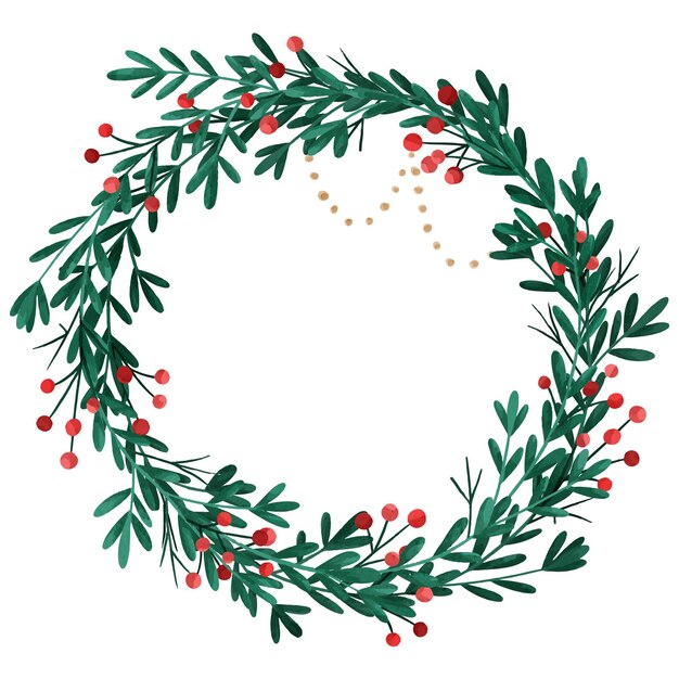 Watercolor christmas wreath