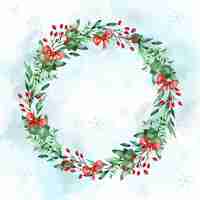 Free vector watercolor christmas wreath