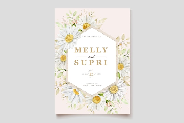 Free vector watercolor   chrysanthemum   invitation card