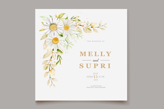 Free vector watercolor chrysanthemum  invitation card