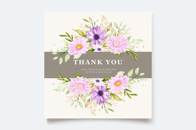 水彩菊の招待カード