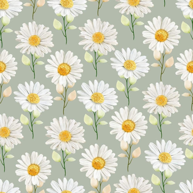 Free vector watercolor chrysanthemum seamless pattern