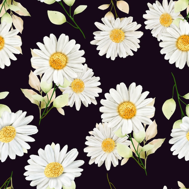 watercolor Chrysanthemum seamless pattern