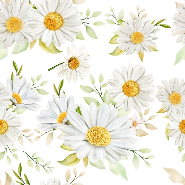 watercolor Chrysanthemum seamless pattern