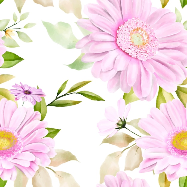 watercolor chrysanthemum  seamless pattern