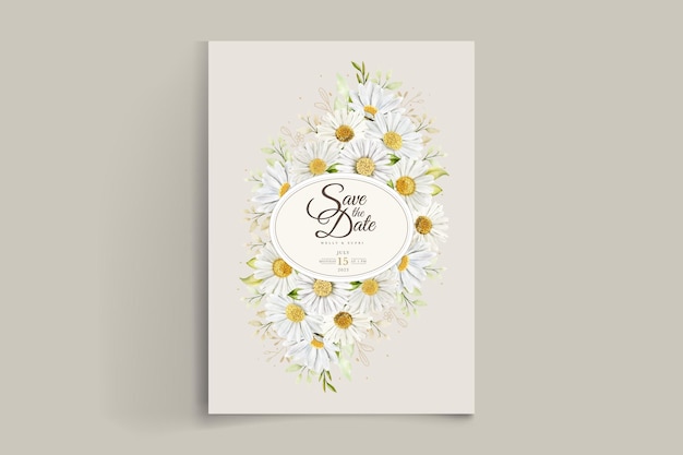 Free vector watercolor chrysanthemum wedding card