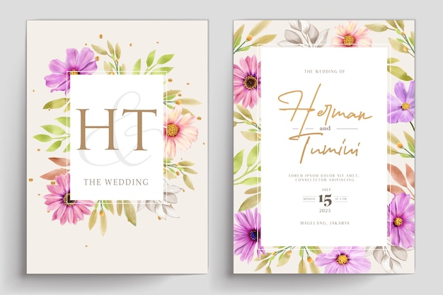 WATERCOLOR CHRYSANTHEMUM WEDDING invitation card