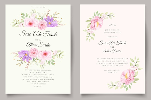 WATERCOLOR CHRYSANTHEMUM WEDDING invitation card