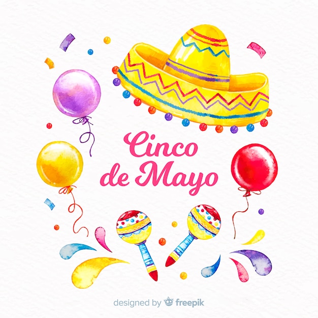 Watercolor cinco de mayo background