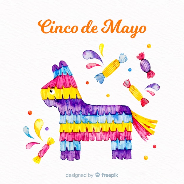 Vettore gratuito acquerello cinco de mayo sfondo