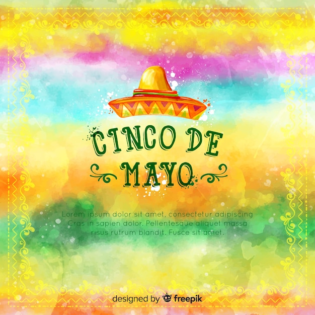 Free vector watercolor cinco de mayo background