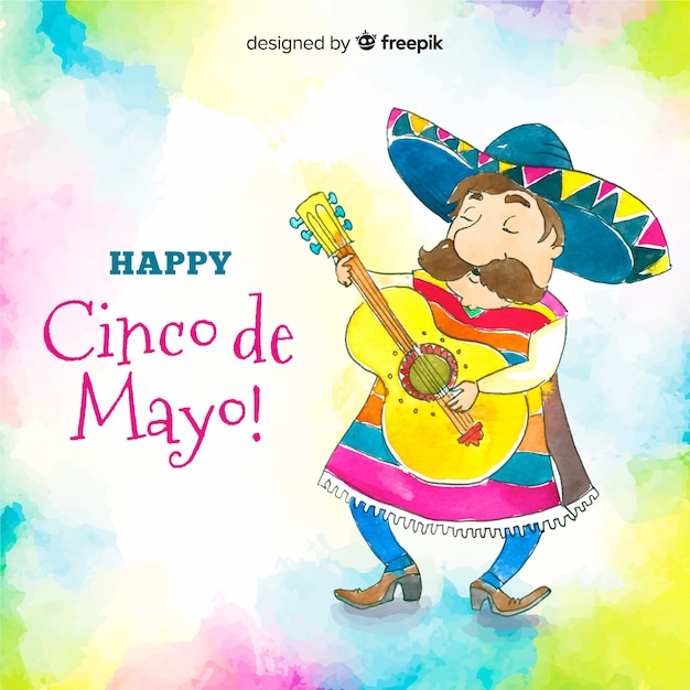 Watercolor cinco de mayo background