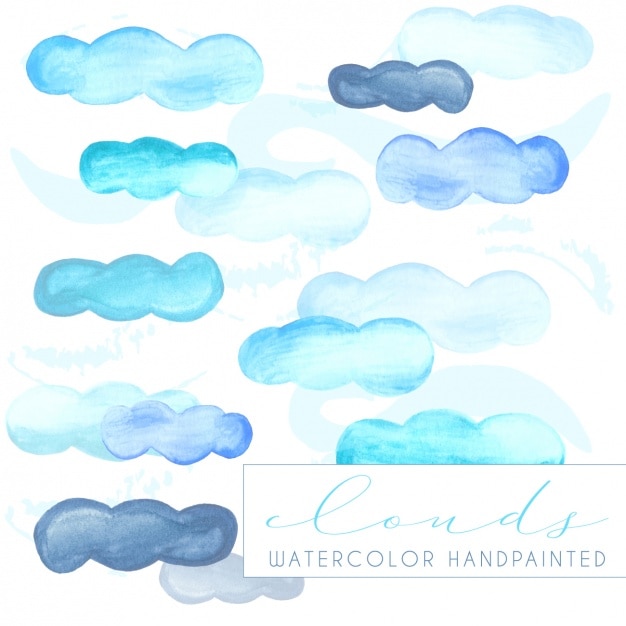 Free vector watercolor clouds background design