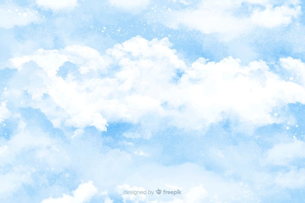 Free vector watercolor clouds background