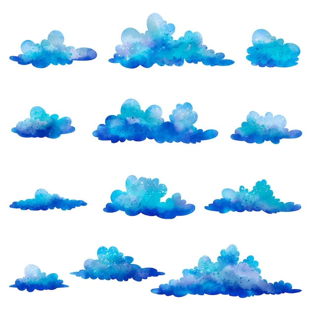 Free vector watercolor clouds collection