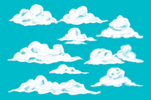 Free vector watercolor clouds collection