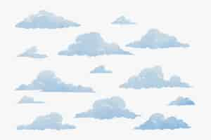 Free vector watercolor clouds collection