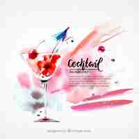 Free vector watercolor cocktail background