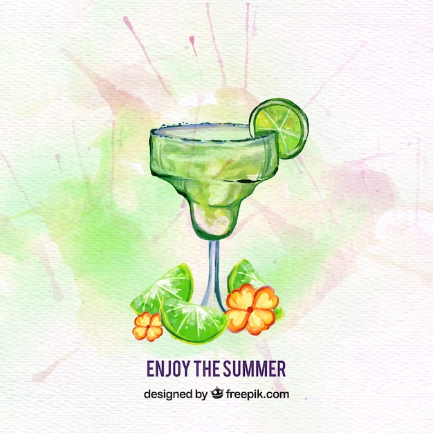 Watercolor cocktail background