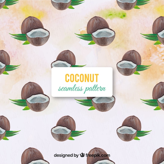 Free vector watercolor coconut background