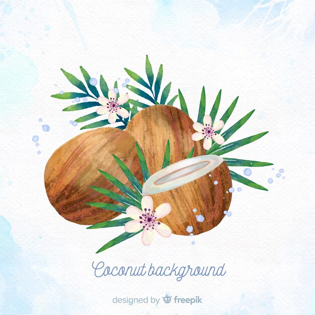 수채화 코코넛 그림