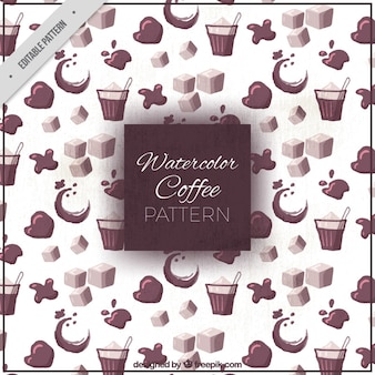 Watercolor coffee pattern
