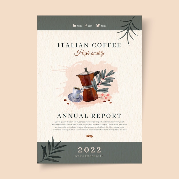 Watercolor coffee plantation annual report