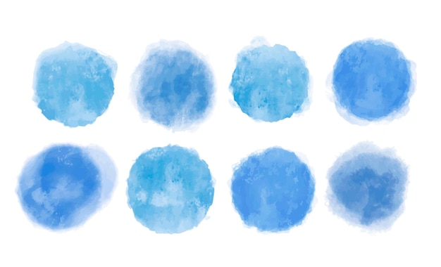 Free vector watercolor collection of blue elements