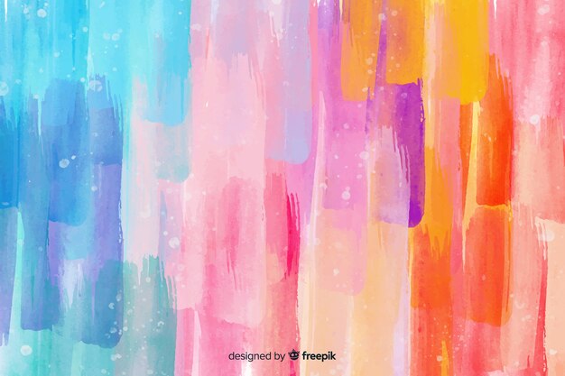 Watercolor colorful brush strokes background