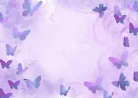 Free vector watercolor colorful butterfly background