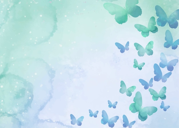 Free vector watercolor colorful butterfly background