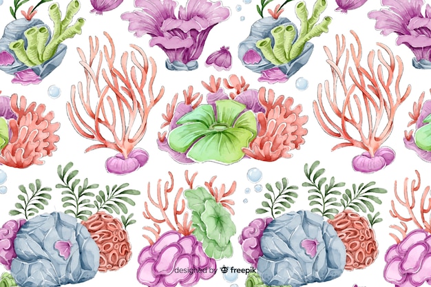 Free vector watercolor colorful coral background