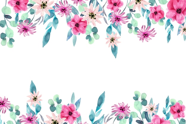 Watercolor colorful floral background theme