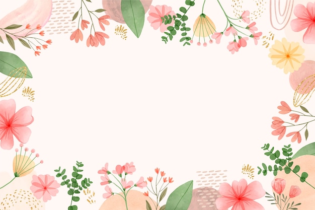 Watercolor colorful floral background