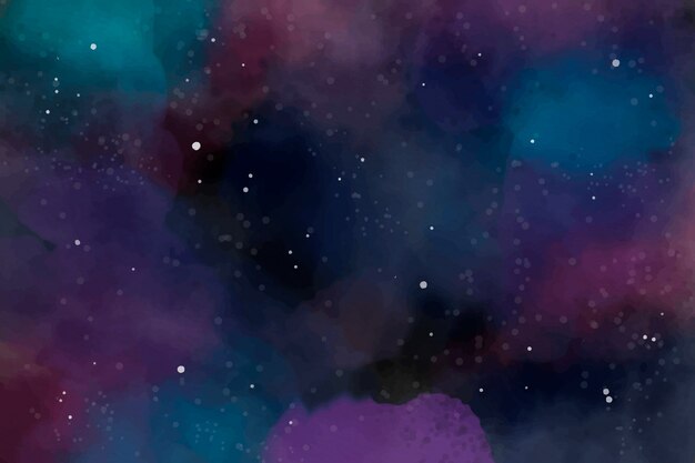 수채화 다채로운 은하 배경