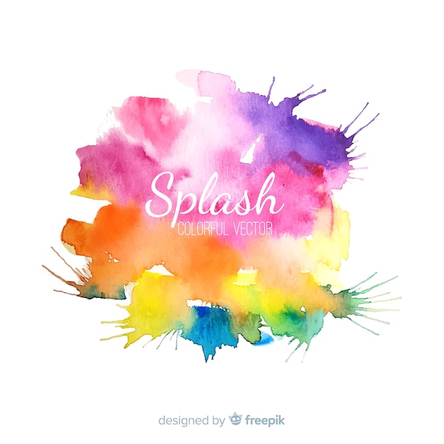 Vettore gratuito acquerello colorato splash background