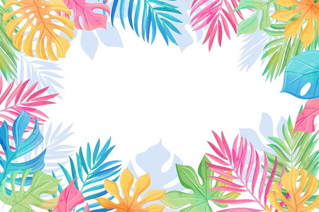 Watercolor colorful tropical background