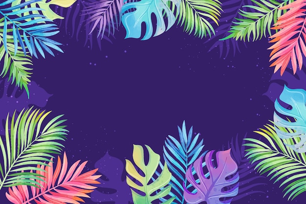 Free vector watercolor colorful tropical background