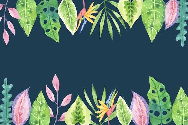 Free vector watercolor colorful tropical background