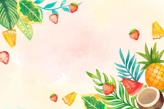 Watercolor colorful tropical background