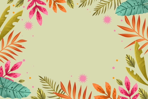 Free vector watercolor colorful tropical background